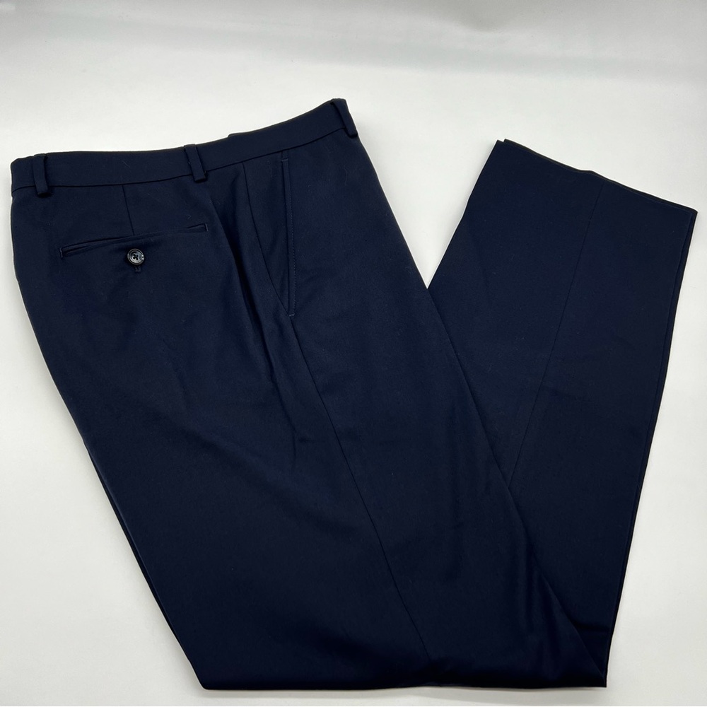Alfani Men’s Slim Fit Navy Blue Flat Front Pants-Size 32W X 34L